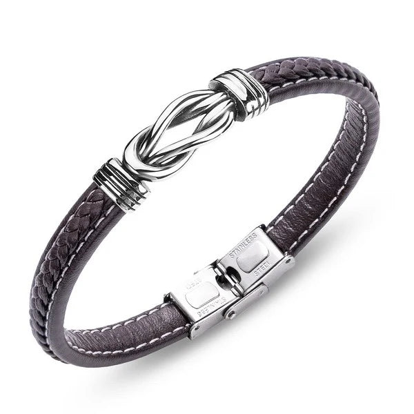 Bracelet Homme Cuir Tressé Marron - Les bijoux de JD