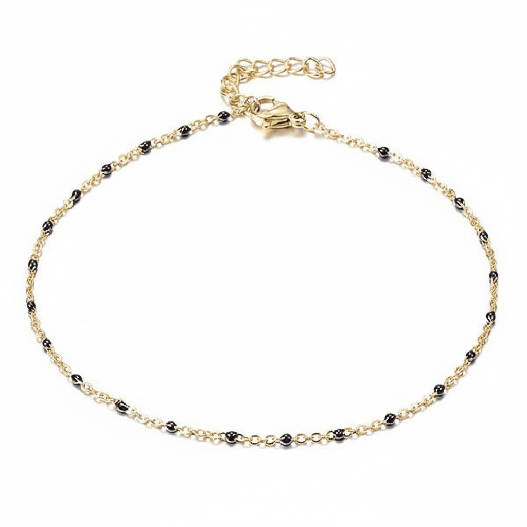 Chaîne de Cheville Or et Noir - Les bijoux de JD