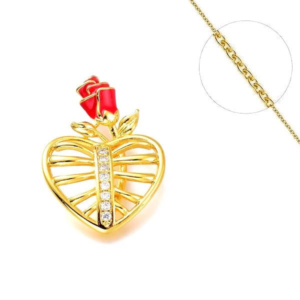 Collier Cœur Fleuri - Les bijoux de JD