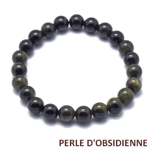 Bracelet Homme Obsidienne Noire