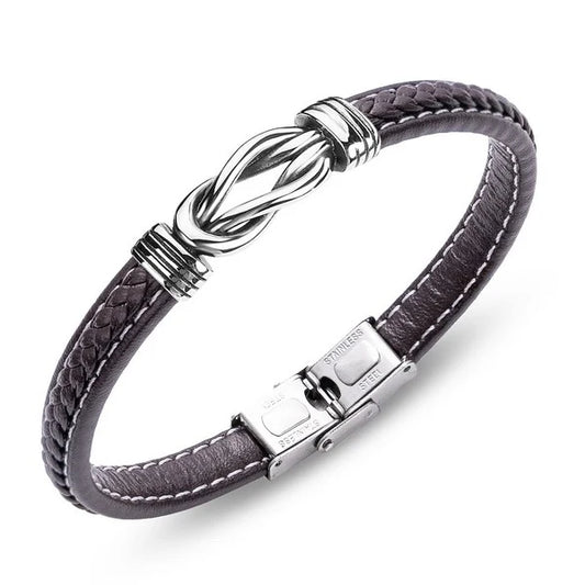 Bracelet Homme Cuir Tressé Marron - Les bijoux de JD