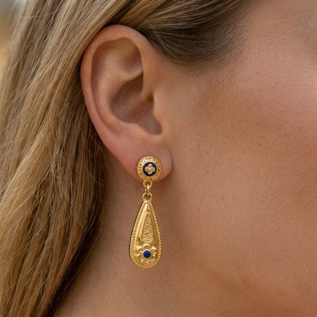 Boucles d'oreilles Lagrima de Lisboa - vue produit fond blanc