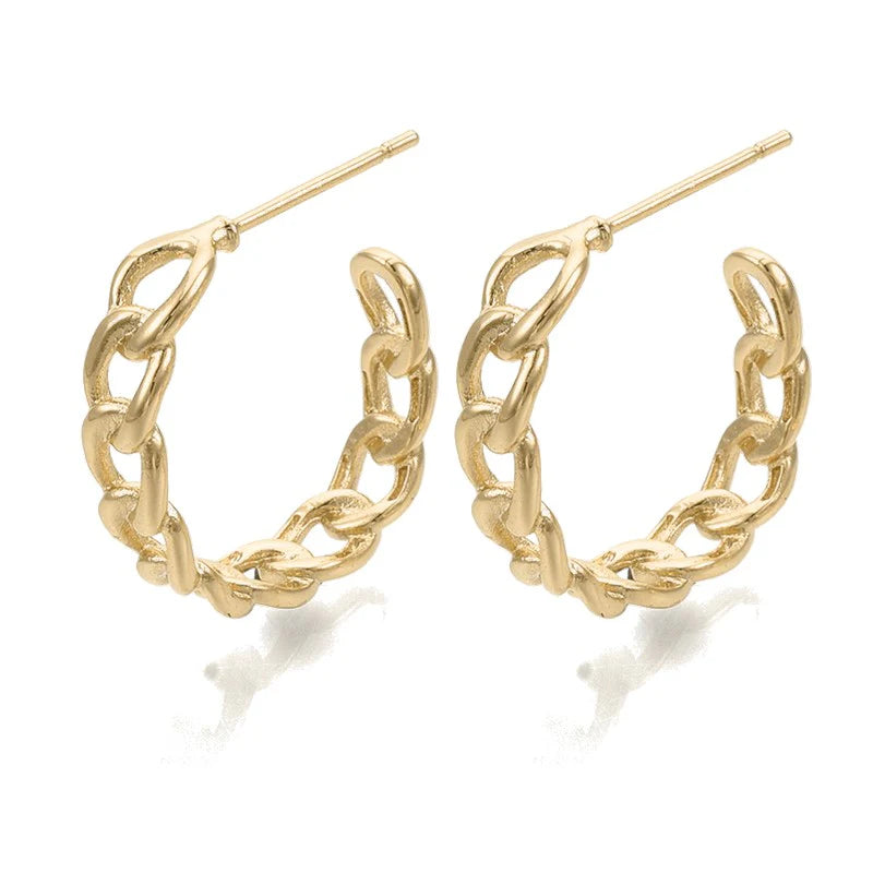 Demi-Créoles Chaîne Dorée - Les bijoux de JD