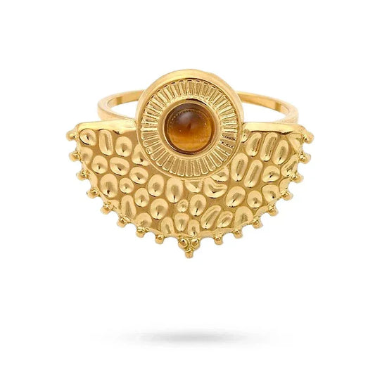 Bague Couronne Pierre Œil de Tigre - Les bijoux de JD