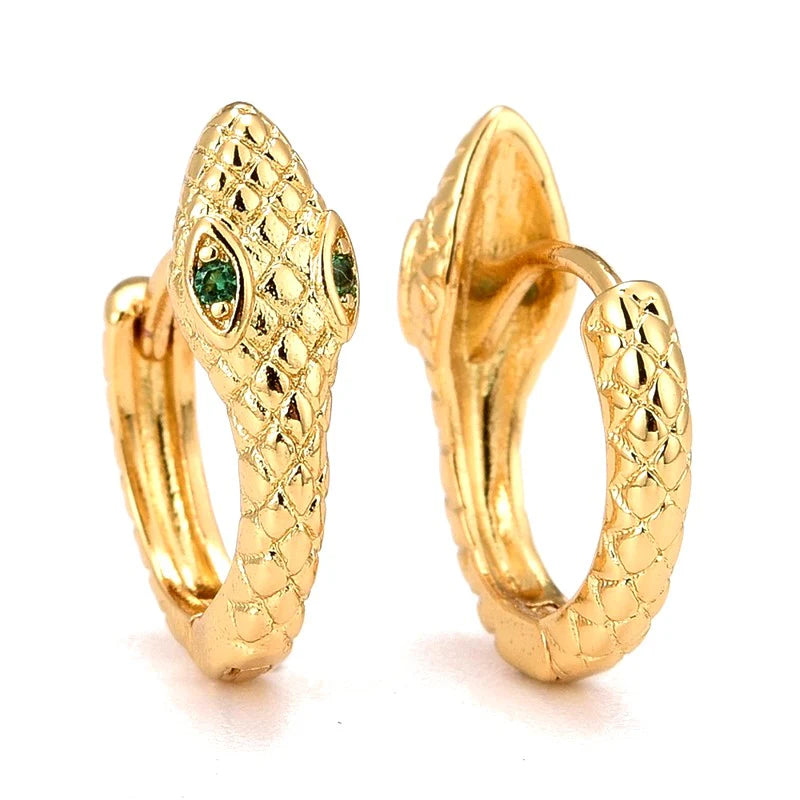 Créoles Serpent Émeraude - Les bijoux de JD