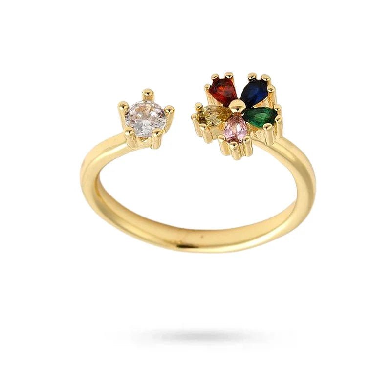 Bague Florale Multicolore - Les bijoux de JD