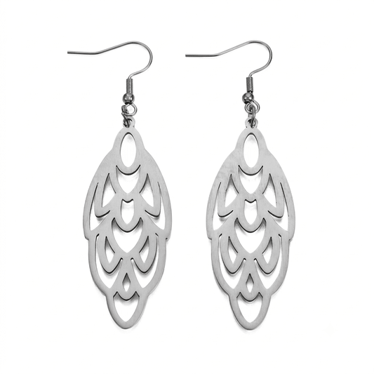Boucles d'oreilles feuille d'argent - Les bijoux de JD