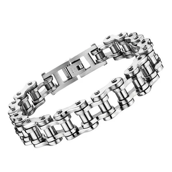 Bracelet Homme Chaîne Motard Acier - Les bijoux de JD