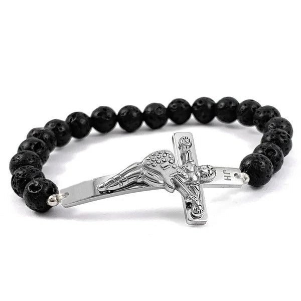 Bracelet Homme Johnny Pierre de Lave - Les bijoux de JD