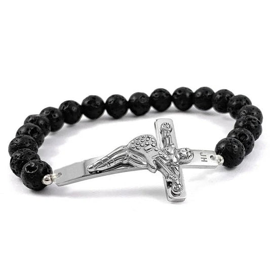 Bracelet Homme Johnny Pierre de Lave - Les bijoux de JD