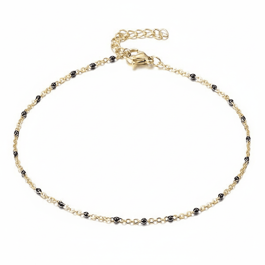 Chaîne de Cheville Or et Noir - Les bijoux de JD