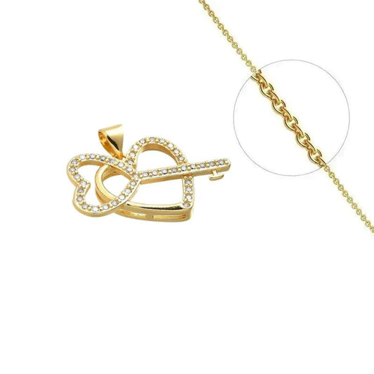 Collier Clé du Cœur Doré - Les bijoux de JD