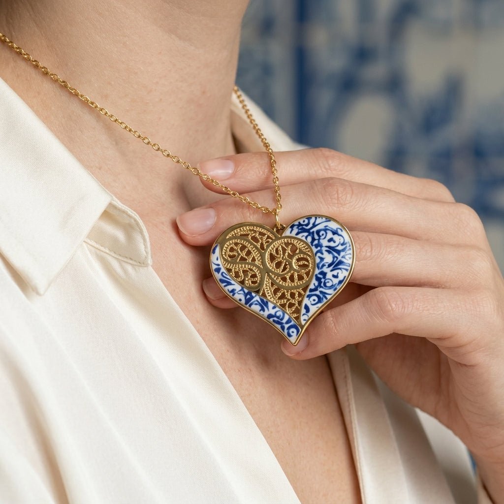 Collier coeur azulejos - Les bijoux de JD