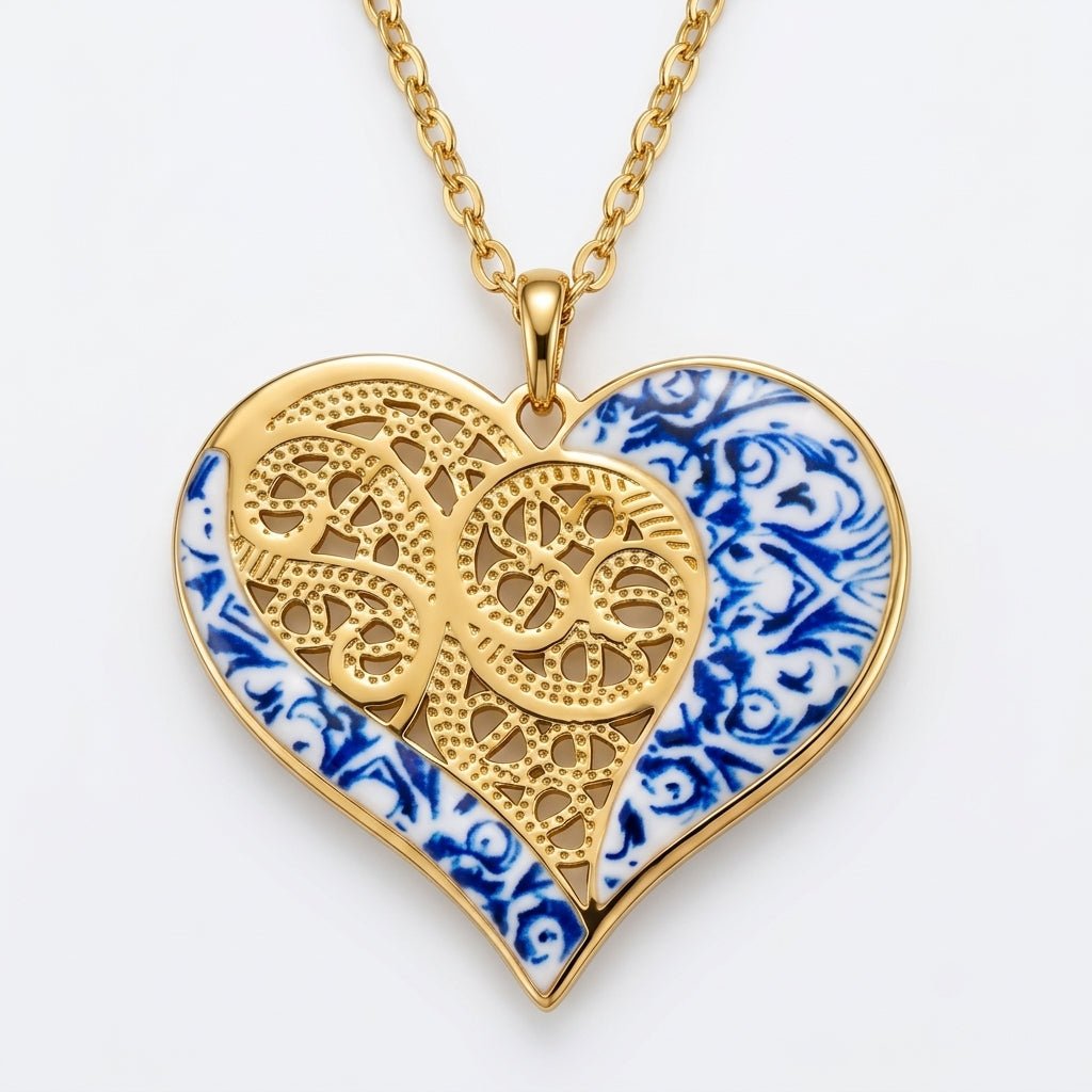 Collier coeur azulejos - Les bijoux de JD