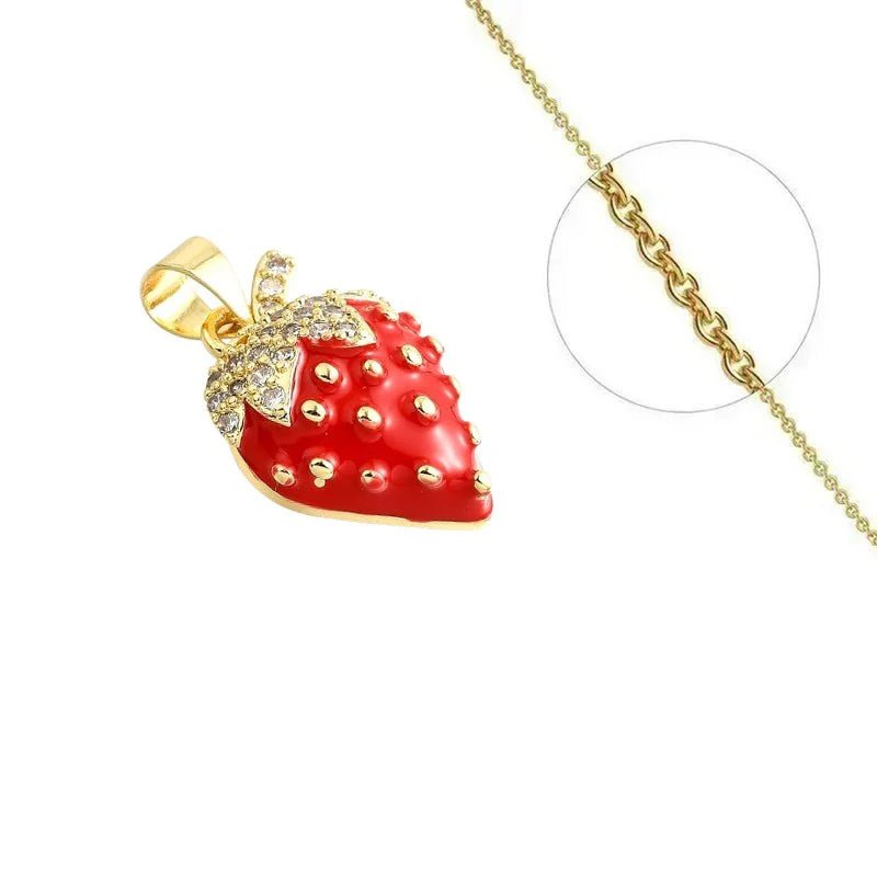 Collier Fraise Dorée - Les bijoux de JD