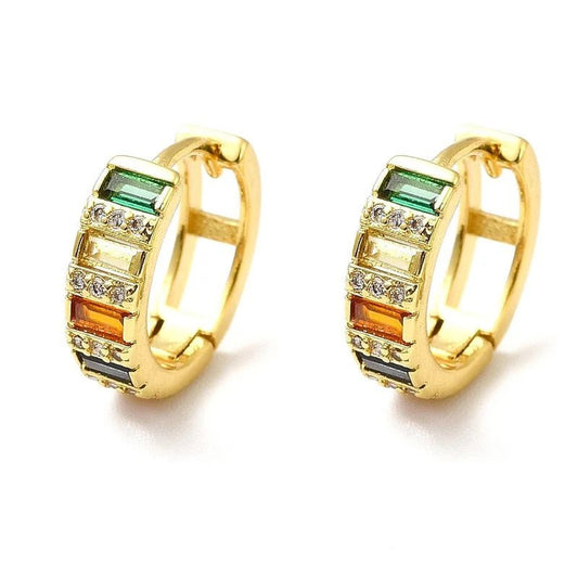 Créoles Arc - en - Ciel Doré - Les bijoux de JD