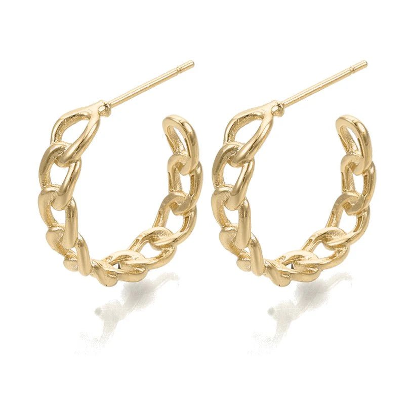 Demi-Créoles Chaîne Dorée - Les bijoux de JD