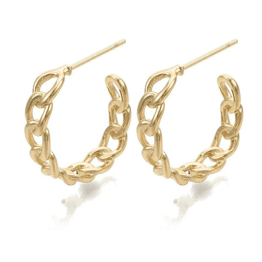 Demi-Créoles Chaîne Dorée - Les bijoux de JD